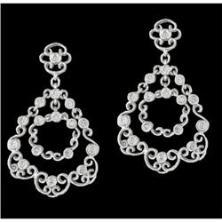 14KW Gold Fancy Diamond Dangle Earrings