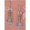 Image 1 : Dangling Blue topaz /Diamond Chandelier Earring