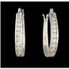 Image 1 : 14KW Gold 1.00ct. Diamond Invisible Set Hoop Ea