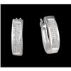 Image 1 : 14KW .75ct. Invisible-Set Diamond Hoop Earrings