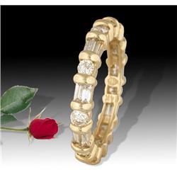 14KY Gold 1.35ct Diamond Baguette/Round Eternit