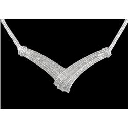 1.00ct Baguette and Round Diamond Necklace