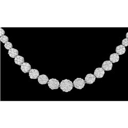 14KW 10.00ct.G/VS Flower Diamond Necklace