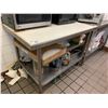 Image 1 : STAINLESS STEEL 30" X 47 1/2" X 36" PREP TABLE WITH BACK SPLASH & CUTTING SURFACE