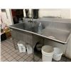 Image 1 : STAINLESS STEEL 2 BAY SINK WITH RUN OFF & FAUCET 28" X 63" 42"