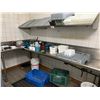 Image 1 : STAINLESS STEEL L SHAPED DISH WASH PREPERATION COUNTER WITH FLOATING UPPER SHELF