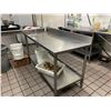 Image 1 : STAINLESS STEEL PREP TABLE WITH BACK SPLASH  26" X 60" X 34"