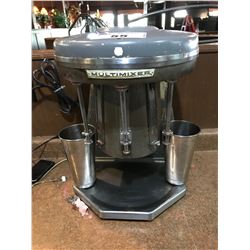 MULTIMIXER MODEL 9B 3 STATION MILKSHAKE MIXER & 2 STAINLESS CUPS