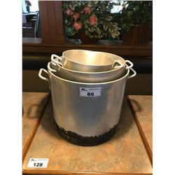 3 ASSORTED SIZED COMMERCIAL GRADE STOCK POTS