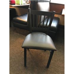 BLACK METAL SLAT BACK RESTAURANT CHAIR