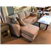 Image 2 : LEIF GREY FABRIC 3 SEAT SOFA WITH LOUNGER & CUSHIONS