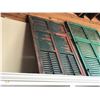 Image 2 : PAIR OF VINTAGE TEAL & GREY PAINTED SHUTTERS