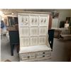 Image 1 : 2 DRAWER, 2 DOOR RUSTIC WHITE SOLID WOOD HALL BENCH