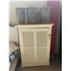 Image 1 : SINGLE DOOR SOLID WOOD PAINTED WHITE SHUTTER CABINET