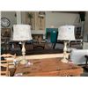 Image 2 : PAIR OF ANTIQUE WHITE PARIS SHADED TABLE LAMPS