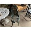 Image 2 : PAIR OF BLUE CAST IRON ANTIQUE CAFE CHAIRS