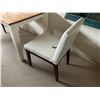 Image 2 : PAIR OF WHITE LEATHER & WOOD JORDAN SIDE CHAIRS