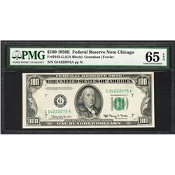 1950E $100 Federal Reserve Note Chicago Fr.2162-G PMG Gem Uncirculated 65EPQ