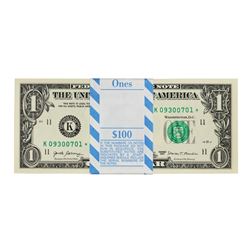 Pack of (100) Consecutive 2017 $1 Federal Reserve STAR Notes Dallas
