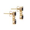 Image 2 : Plated 18KT Yellow Gold 3.30ctw Black Sapphire and Diamond Earrings