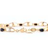 Image 2 : Plated 18KT Yellow Gold 6.50ctw Black Sapphire and Diamond Bracelet