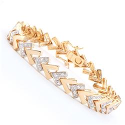 Plated 18KT Yellow Gold 0.25ctw Diamond Bracelet