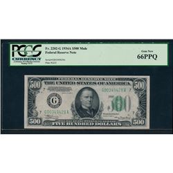 1934A $500 Chicago Federal Reserve Note PCGS 66PPQ