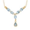 Image 1 : Plated 18KT Yellow Gold 8.00ctw Blue and White Topaz Pendant with Chain