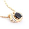 Image 2 : Plated 18KT Yellow Gold 6.00ct Black Sapphire and Diamond Pendant with Chain