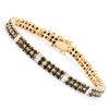 Image 1 : Plated 18KT Yellow Gold 9.15ctw Black Sapphire and Diamond Bracelet