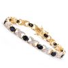 Image 1 : Plated 18KT Yellow Gold 12.00ctw Black Sapphire and Diamond Bracelet