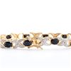 Image 2 : Plated 18KT Yellow Gold 12.00ctw Black Sapphire and Diamond Bracelet