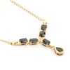 Image 2 : Plated 18KT Yellow Gold 9.10ctw Black Sapphire and White Topaz Pendant with Chain