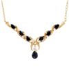 Image 1 : Plated 18KT Yellow Gold 4.50ctw Black Sapphire and White Topaz Pendant with Chain