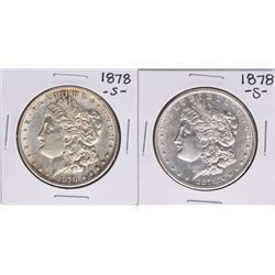 Lot of (2) 1878-S $1 Morgan Silver Dollar Coins