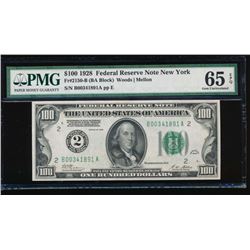 1928 $100 New York Federal Reserve Note PMG 65EPQ