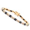 Image 1 : Plated 18KT Yellow Gold 12.00ctw Black Sapphire and Diamond Bracelet