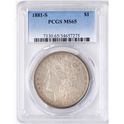 1881-S $1 Morgan Silver Dollar Coin PCGS MS65