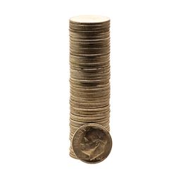 Roll of (50) Brilliant Uncirculated 1946 Roosevelt Dime Coins
