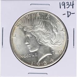 1934-D $1 Peace Silver Dollar Coin