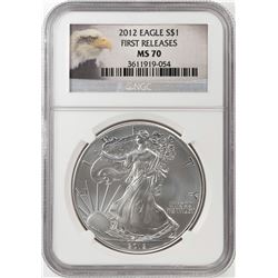 2012 $1 American Silver Eagle Coin NGC MS70 First Releases