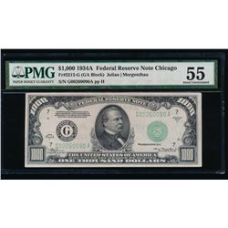 1934A $1000 Chicago Federal Reserve Note PMG 55
