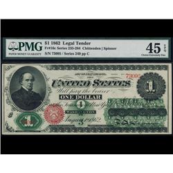 1862 $1 Legal Tender Note PMG 45EPQ