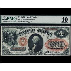 1874 $1 Legal Tender Note PMG 40