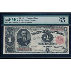 1891 $1 Treasury Note PMG 65EPQ