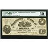 Image 1 : 1861 $50 Confederate States of America Note PMG 50