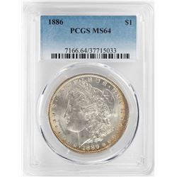 1886 $1 Morgan Silver Dollar Coin PCGS MS64