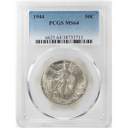 1944 Walking Liberty Half Dollar Coin PCGS MS64