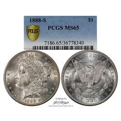 1888-S $1 Morgan Silver Dollar Coin PCGS MS65