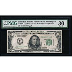 1928 $500 Philadelphia Federal Reserve Note PMG 30